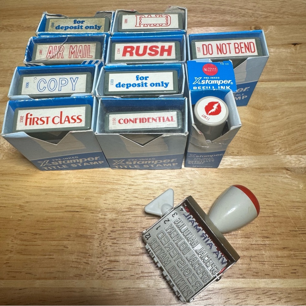 Professional Office & Specialty Stamp Lot - Xstamper & Trodat Junk Drawer Lot